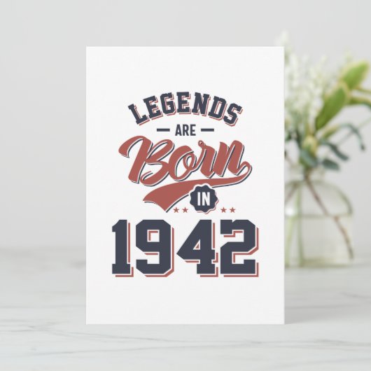 Legends worden geboren in 1942, rond de geboorte. bedankkaart (Staand voorkant)