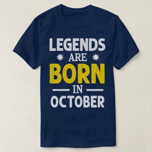 Legends worden geboren op 1 oktober t-shirt (Design voorkant)