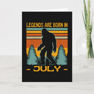 Legends zijn geboren in juli Bigfoot Retro Kaart