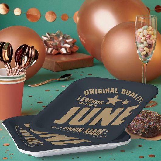 Legends zijn geboren in juni originele kwaliteit papieren bordje