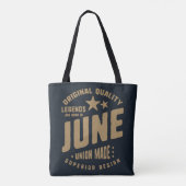 Legends zijn geboren in juni originele kwaliteit tote bag (Achterkant)