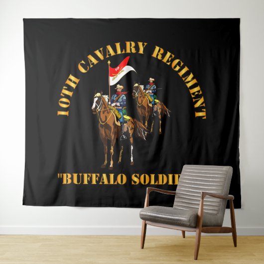 Leger - 10e Cavalry Regiment w Cavalrymen Wandkleed (In Situ (horizontaal))