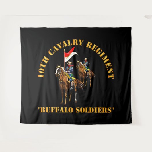 Leger - 10e Cavalry Regiment w Cavalrymen Wandkleed (Voorkant (horizontaal))