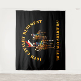 Leger - 10e Cavalry Regiment w Cavalrymen Wandkleed