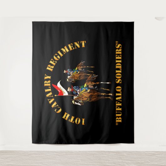 Leger - 10e Cavalry Regiment w Cavalrymen Wandkleed (Voorkant)