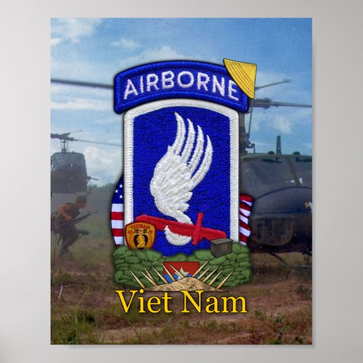 Leger 173e ABN BDE Vietnam oorlogspatch Poster (Voorkant)