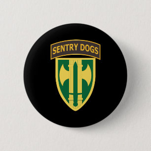 Leger - 18e MP-brigade - Sentry Dogs Tab wo Txt Ronde Button 5,7 Cm