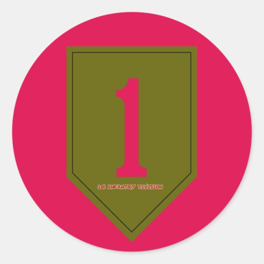 Leger 1e infanteriedivisie ronde sticker (Voorkant)