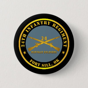 Leger - 24th Infantry Regiment - Fort Sill, OK - B Ronde Button 5,7 Cm