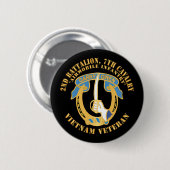 Leger - 2e Bataljon, 7e Cavalerie - Vietnam Vetera Ronde Button 5,7 Cm (Voorkant /achterkant)