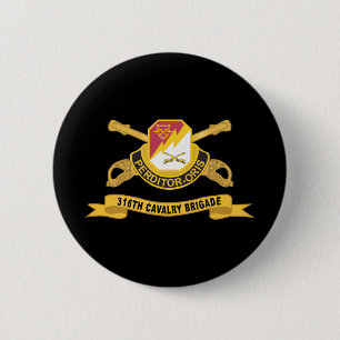Leger - 316e Cavaleriebrigade - DUI w Br - Lint Ronde Button 5,7 Cm
