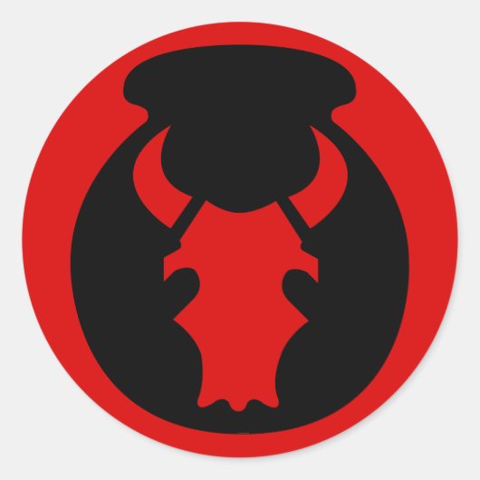 Leger 34e infanteriedivisie ronde sticker (Voorkant)