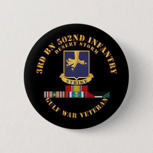 Leger - 3e BN 502e Infanterie - Desert Storm w Svc Ronde Button 5,7 Cm