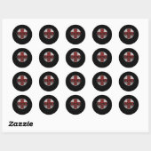 Leger 4077e in Rode Kruis Vintage Ronde Sticker (Vel)