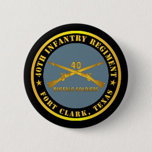 Leger - 40e Infanterie Regiment - Buffalo Soldiers Ronde Button 5,7 Cm