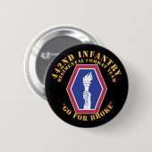 Leger - 442nd Infantry Regimental Combat Team Ronde Button 5,7 Cm (Voorkant /achterkant)
