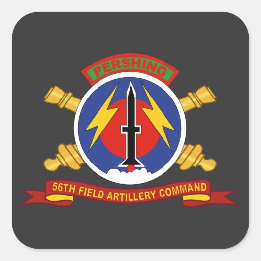 Leger - 56e commando op veldartillerie vierkante sticker (Voorkant)