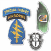 Leger 5e Special Forces Groep Groene Baretten cont Sticker (Voorkant)