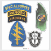Leger 5e Special Forces Groep Groene Baretten cont Sticker (Vel)