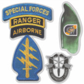Leger 5e Special Forces Groep Groene Baretten cont Sticker (Voorkant)