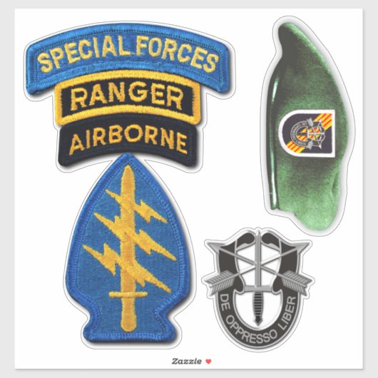 Leger 5e Special Forces Groep Groene Baretten cont Sticker (Vel)