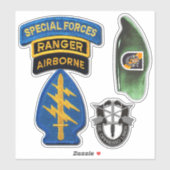 Leger 5e Special Forces Groep Groene Baretten cont Sticker (Vel)