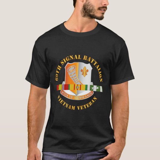 Leger - 69e signaalbataljon - Vietnam veteraan w V T-shirt (Voorkant)