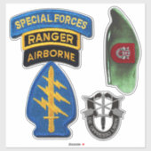 Leger 7e Special Forces Groep contour Sticker (Vel)