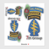 Leger 7e Special Forces Groep SFG contour stickers (Vel)