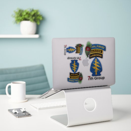 Leger 7e Special Forces Groep SFG contour stickers (Laptop op bureau)