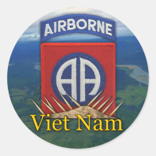 Leger 82e Luchtlandingsdivisie veteranen Vietnam v Ronde Sticker