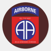 Leger 82e luchtverkeersdivisie ronde sticker (Voorkant)