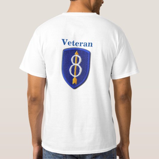 Leger 8e ID infanteriedivisie Fort Jackson Vets T- T-shirt (Achterkant)
