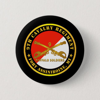 Leger - 9e Cavalerie Regiment - Fort Assiniboine, Ronde Button 5,7 Cm