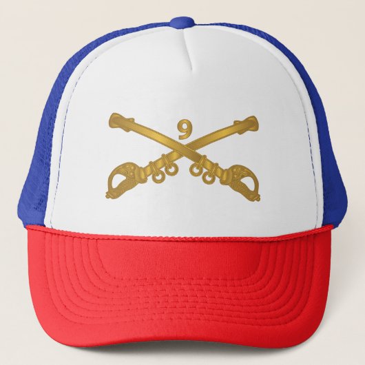 Leger - 9th Cavalry Branch wo Txt Trucker Pet (Voorkant)