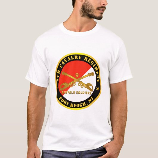 Leger - 9th Cavalry Regiment - Fort Keogh, MT - Bu T-shirt (Voorkant)