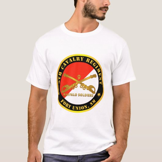 Leger - 9th Cavalry Regiment - Fort Union, NM - Bu T-shirt (Voorkant)