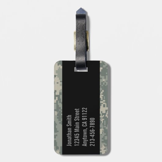 Leger ACU Camouflage Bagagelabel (Achterkant verticaal)