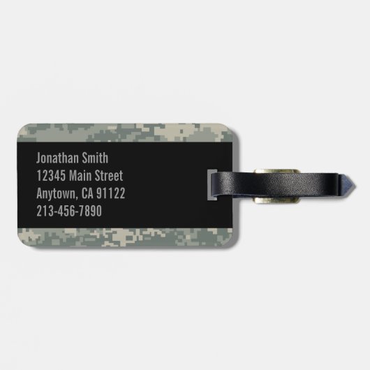 Leger ACU Camouflage  Bagagelabel (Achterkant horizontaal)