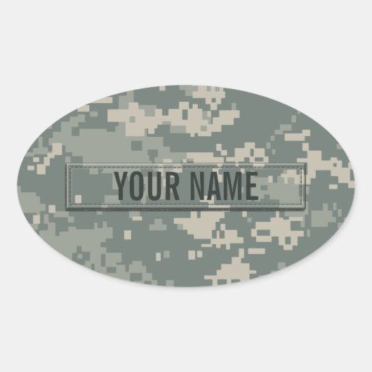 Leger ACU Camouflage  Ovale Sticker (Voorkant)