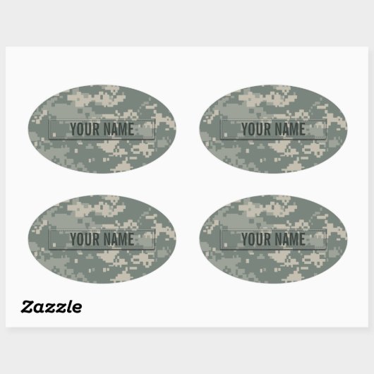 Leger ACU Camouflage  Ovale Sticker (Vel)
