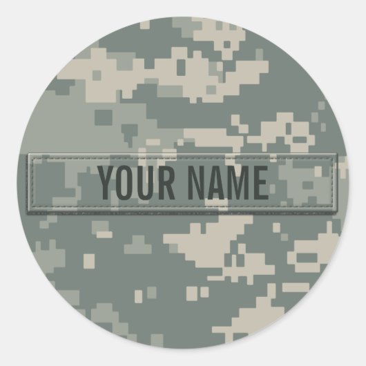Leger ACU Camouflage  Ronde Sticker (Voorkant)