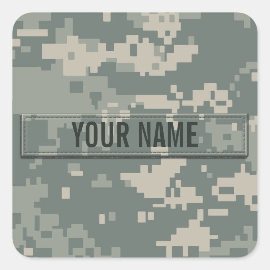 Leger ACU Camouflage  Vierkante Sticker (Voorkant)