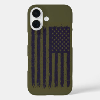 Leger Amerika Donkerpaars en Groen iPhone 16 Hoesje