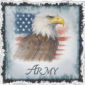 Leger Amerikaanse Vlag & Adelaar Sticker (Voorkant)