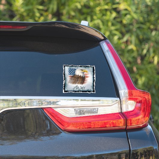 Leger Amerikaanse Vlag & Adelaar Sticker (Auto Zijkant)
