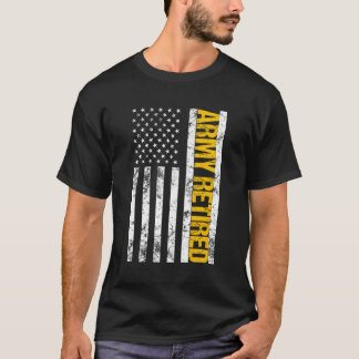 Leger Amerikaanse vlag met pensioen T-shirt