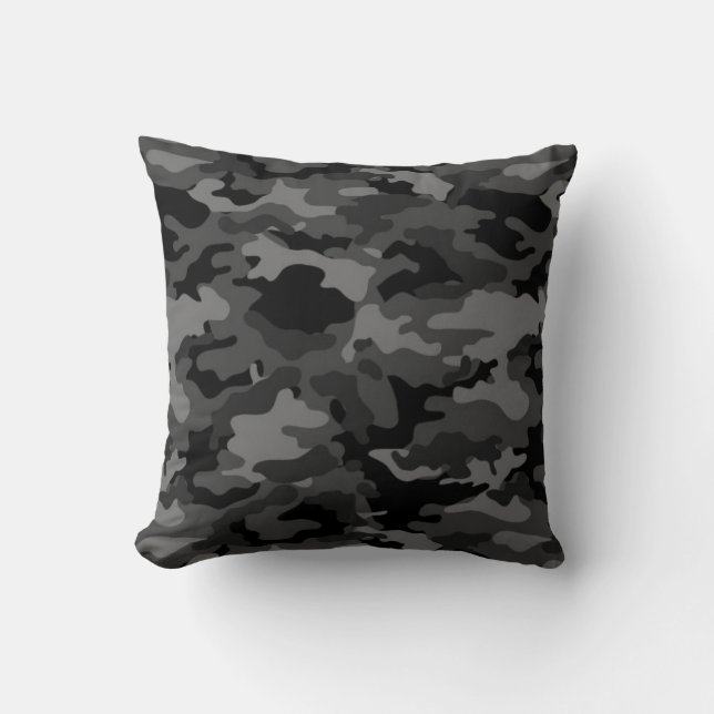 Leger Black Camouflage #1 Pillow Kussens (Voorkant)