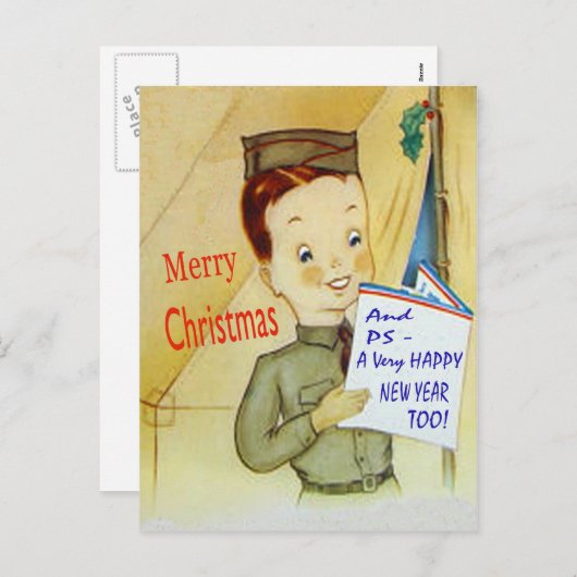 Leger Briefkaart Kerst (Voorkant / Achterkant)