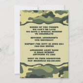 Leger Camo Birthday Party nodigt groene camouflage Kaart (Voorkant)